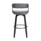 Armen Living Topanga 30.5" Swivel Black Wood Bar Stool in Gray Faux Leather with Golden Bronze Metal LCTOBABLKGRY30 - alternate 9